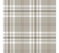 Catherine Lansfield Kelso Mushroom Checked Wallpaper Contemporary Chequered Design