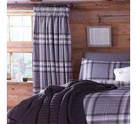 Catherine Lansfield Kelso Standard Lined Curtains Charcoal