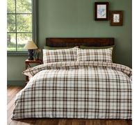Catherine Lansfield Kelso Check Reversible Single Duvet Cover Set with Pillowcase Burnt Orange