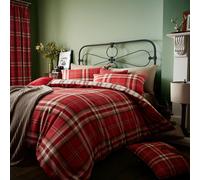 CATHERINE LANSFIELD KELSO TARTAN DOUBLE DUVET COVER SET - RED BEDDING