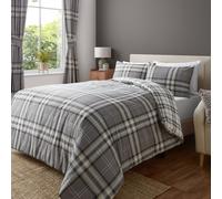 Catherine Lansfield Kelso Tartan Easy Care Duvet Cover Bed Collection Charcoal