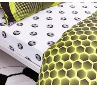 Catherine Lansfield Kids Football Double Fitted Sheet Black/White