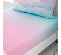 Catherine Lansfield Kids Bedroom Ombre Rainbow Clouds Single Polycotton Fitted Sheet 25cm Depth Pastel