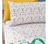 Catherine Lansfield Kids Digger Dreams Double Fitted Sheet Blue