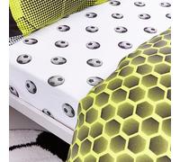 Catherine Lansfield Kids Football Double Fitted Sheet Black/White