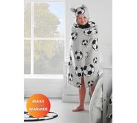 Catherine Lansfield Kids Football Fleece Kids Hooded Blanket Grey