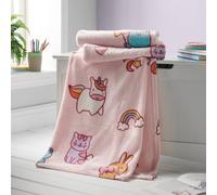 Catherine Lansfield Kids Forever Together Cosy Fleece 130X170Cm Blanket Throw Pastel