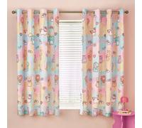 Catherine Lansfield Kids Forever Together Fully Reversible 66X72 Inch Eyelet Curtains Two Panels Pastel
