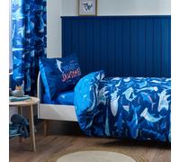 Catherine Lansfield Kids Jawsome Shark Reversible Junior Duvet Cover Set With Pillowcase Navy Blue