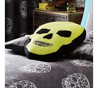 Catherine Lansfield Kids Skull Shaped Cushion Green