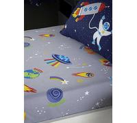 Catherine Lansfield Kids Lost In Space Fitted Sheet Grey