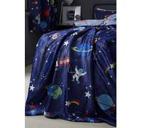 Catherine Lansfield Lost In Space Cosy Fleece 130x170cm Blanket Throw Blue