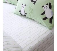 Catherine Lansfield Kids Panda Paws Single Fitted Sheet Green