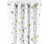 Catherine Lansfield Kids Roarsome Animals Blackout Eyelet Curtains 66X72 Inch Natural