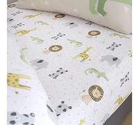 Catherine Lansfield Kids Roarsome Animals Easy Care Single Fitted Sheet Natural
