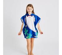 Catherine Lansfield Kids Shark Hooded Towel Poncho 60x120cm Blue