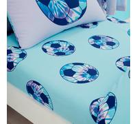 Catherine Lansfield Kids Tie Dye Football Single Fitted Sheet Blue