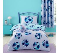 Catherine Lansfield Kids Tie Dye Football Reversible Single Duvet Cover Set with Pillowcase Lilac