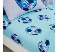 Catherine Lansfield Kids Tie Dye Football Single Fitted Sheet Blue