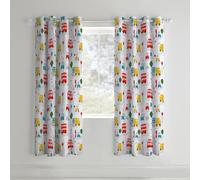 Catherine Lansfield Transport Easy Care Eyelet Curtains blue/green