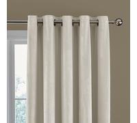 Catherine Lansfield Kingsley Matt Velvet 66x72 Inch Lined Eyelet Curtains Two Panels Cream