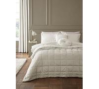 Catherine Lansfield Kingsley Matt Velvet Bedspread Throw Cream