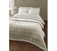 Catherine Lansfield Kingsley Matt Velvet Quilted 220x220 cm Bedspread Cream