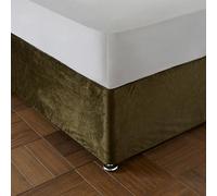 Catherine Lansfield Kingsley Matte Velvet Divan Base Bed Wrap Olive (Green)