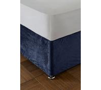 Catherine Lansfield Kingsley Matte Velvet Divan Base Bed Wrap Navy (Blue)