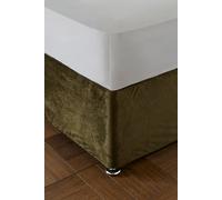 Catherine Lansfield Kingsley Matte Velvet Divan Base Bed Wrap Olive (Green)