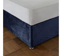 Catherine Lansfield Kingsley Matt Velvet Elasticated Divan Base Wrap Navy Blue