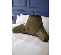 'Kingsley Matt Velvet' High Back Cuddle Cushion Back Rest Catherine Lansfield Olive One Size
