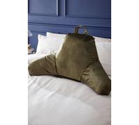'Kingsley Matt Velvet' High Back Cuddle Cushion Back Rest Catherine Lansfield Olive One Size