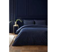 Catherine Lansfield Kingsley Matt Velvet Navy Duvet Set Navy