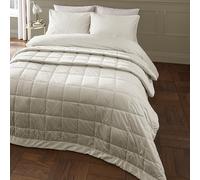 Catherine Lansfield Kingsley Matt Velvet Quilted 220x220 cm Bedspread Cream