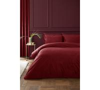 'Kingsley' Soft Matt Velvet Duvet Cover Set Catherine Lansfield Raspberry Super King