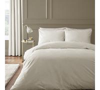 Catherine Lansfield Kingsley Soft Matt Velvet Single Duvet Cover Set with Pillowcase Cream