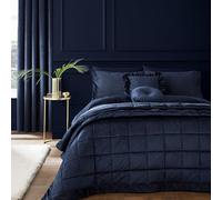 'Kingsley' Soft Matt Velvet Duvet Cover Set Catherine Lansfield Navy Super King