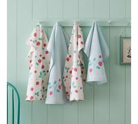 'Strawberry Garden' Tea Towel Pack of 4 Catherine Lansfield Cream One Size