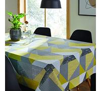 Catherine Lansfield Larsson Geo 137x229cm Wipe Clean Cotton Table Cloth Ochre KT/44750/W/T13722/OC