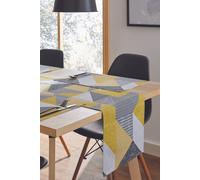 Catherine Lansfield Larsson Geo Table Runner Ochre,KT/44750/W/TRN220/OC