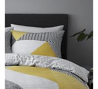 Catherine Lansfield Larsson Geo Duvet Cover 135 x 200 + 80 x 80 + 1 Pillowcase 80 x 80 cm White