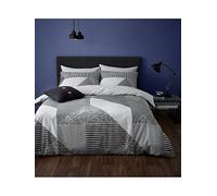 Catherine Lansfield Larsson Geo Duvet Cover Set - Grey Grey