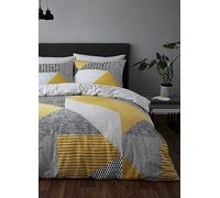 Catherine Lansfield Larsson Geo Duvet Set Grey