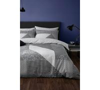 Catherine Lansfield Larsson Geo King Duvet Set Grey
