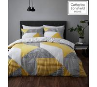 Catherine Lansfield Larsson Geo Duvet Cover Set blue/brown/gray/green/indigo/pink/yellow