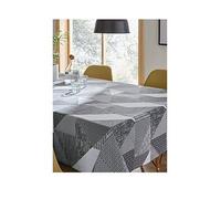 Catherine Lansfield Larsson Geo 137x178cm Wipe Clean Cotton Table Cloth Grey, 137x229cm, KT/44750/W/T13217/GY