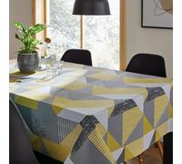 Catherine Lansfield Larsson Geo 137x178cm Wipe Clean Cotton Table Cloth Ochre