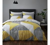 Catherine Lansfield Larsson Geo Duvet Cover Set Ochre