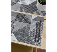 Catherine Lansfield 'Larsson Geo' Place Mat Pair in Grey Catherine Lansfield Grey